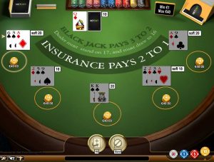 multihand blackjack screenshot