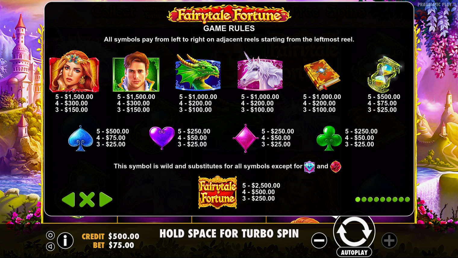 fairytale fortune slot screenshot